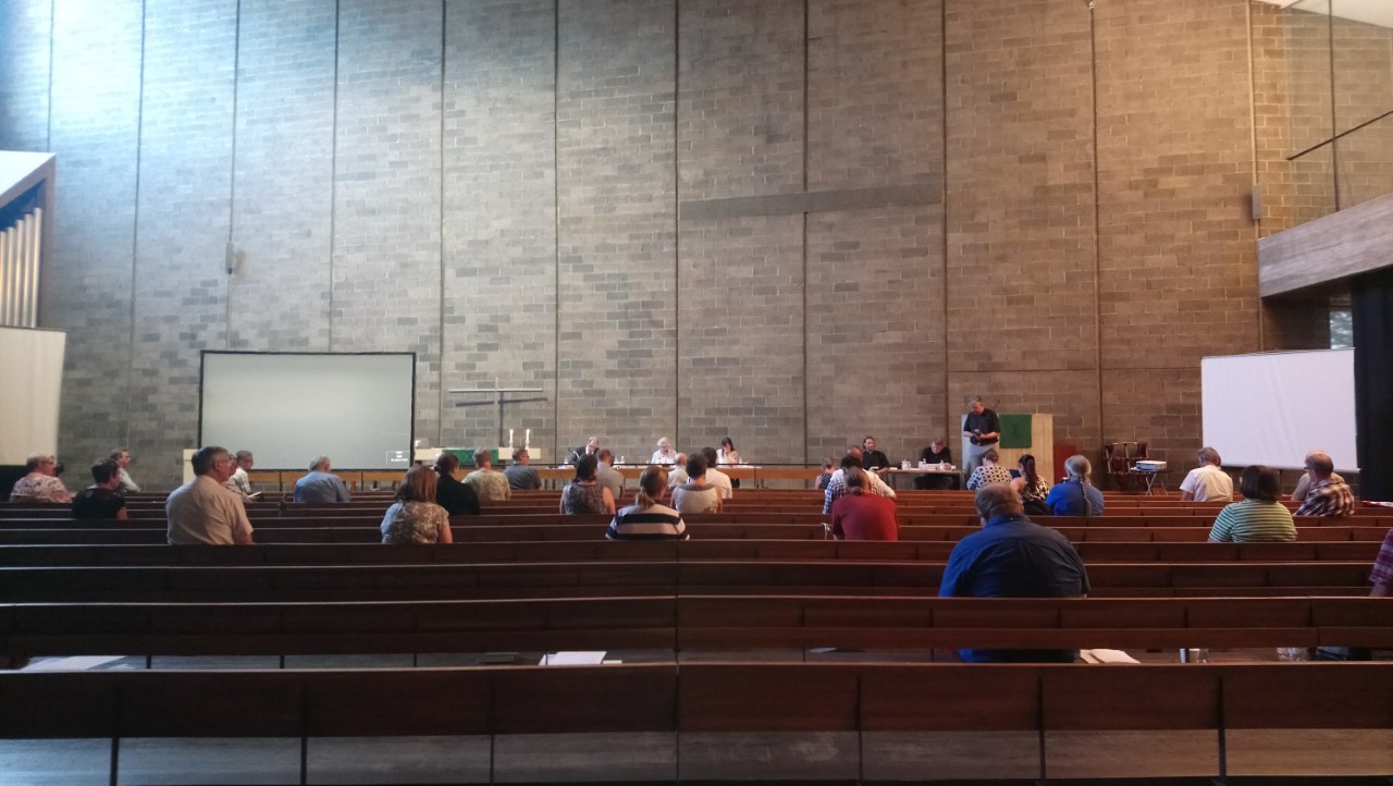 Gemensamma kyrkofullmäktige sammanträdde i Roparnäs kyrka 25.6.2020.